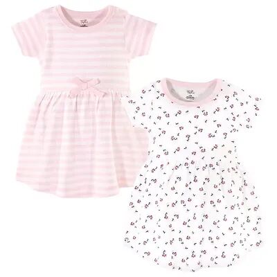 Touched by Nature Baby and Toddler Girl Organic Cotton Short-Sleeve Dresses 2pk, Tiny Flowers, Toddler Girl's, Size: 4T, Med Pink