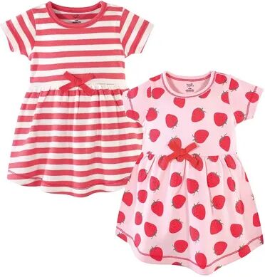 Touched by Nature Baby and Toddler Girl Organic Cotton Short-Sleeve Dresses 2pk, Strawberries, 12-18 Months, Toddler Girl's, Size: 18-24MONTH, Brt Red