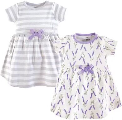 Touched by Nature Baby and Toddler Girl Organic Cotton Short-Sleeve Dresses 2pk, Lavender, Toddler Girl's, Size: 4T, Purple