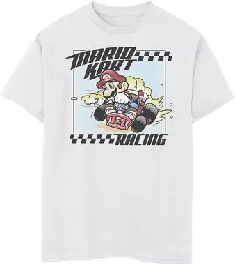 Licensed Character Boys' 8-20 Nintendo Mario Kart Race Hard Graphic Tee, Boy's, Size: Medium, White