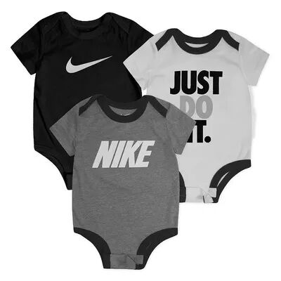 Nike Baby Boy Nike 3-Pack Swoosh Bodysuits, Infant Boy's, Size: 6 Months, Grey