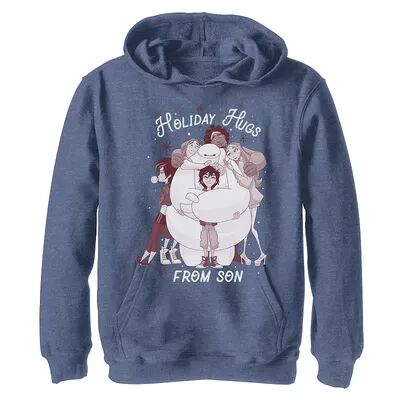 Disney s Big Hero 6 Boys 8-20 Holiday Hugs From Son Graphic Hoodie, Boy's, Size: Small, Blue