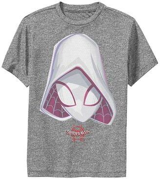 Licensed Character Boys 8-20 Marvel Spider-Gwen Spiderverse Mask Premium Tee, Boy's, Size: Medium, Dark Grey