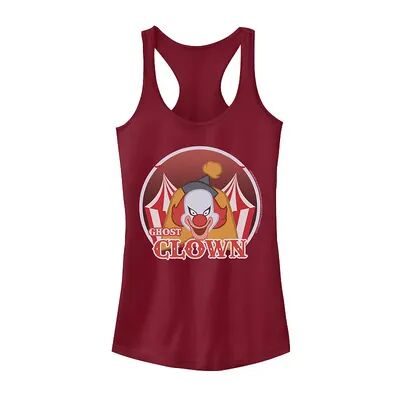 Licensed Character Juniors' Scooby-Doo Ghost Clown Retro Logo Tank, Girl's, Size: XL, Red