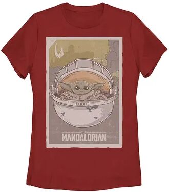 Disney Juniors' Star Wars The Mandalorian The Child aka Baby Yoda Poster Graphic Tee, Girl's, Size: Medium, Red