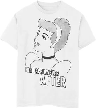 Disney Boys 8-20 Disney Cinderella His Happily Ever After Tee, Boy's, Size: Small, White