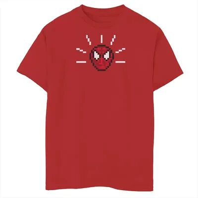 Licensed Character Boys 8-20 Marvel Spider-Man Sense Retro Video Game Head Shot Portrait Graphic Tee, Boy's, Size: XL, Red