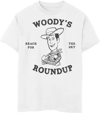 Disney / Pixar's Toy Story Boys 8-20 Woody's Roundup Outline Sketch Graphic Tee, Boy's, Size: Large, White