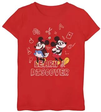 Disney s Mickey Mouse & Minnie Mouse Girls 7-16 Learn And Discover Graphic Tee, Girl's, Size: Small, Red