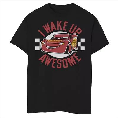 Disney / Pixar's Cars 3 Boys 8-20 McQueen Wake Up Awesome Graphic Tee, Boy's, Size: Large, Black