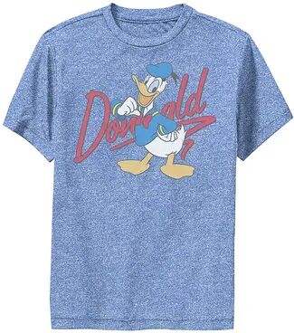 Disney s Donald Duck Boys 8-20 Red Cursive Text Logo Portrait Tee, Boy's, Size: Small, Med Blue