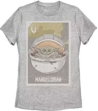 Disney Juniors' Star Wars The Mandalorian The Child aka Baby Yoda Poster Graphic Tee, Girl's, Size: Small, Grey