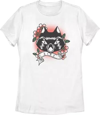 Disney Juniors' Disney Hocus Pocus Binx Tattoo Style Head Shot Tee, Girl's, Size: Small, White