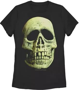 Licensed Character Juniors' Halloween 3 Skeleton Mask Big Face Tee, Girl's, Size: Large, Black