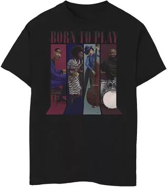 Disney / Pixar's Soul Boys 8-20 Born To Play Band Panels Graphic Tee, Boy's, Size: XS, Black