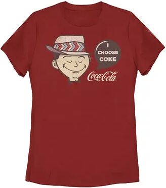 Licensed Character Juniors' Coca-Cola He Chose Coke Logo Graphic Tee, Girl's, Size: Medium, Red