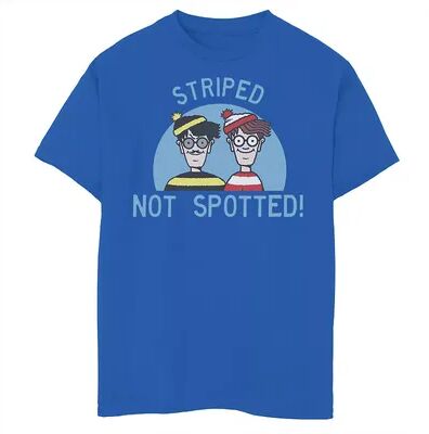 Licensed Character Boys 8-20 Where's Waldo Odlaw Striped Not Spotted Portrait Graphic Tee, Boy's, Size: XS, Med Blue