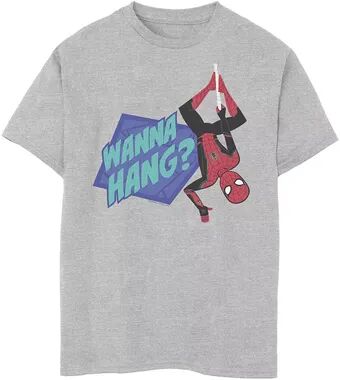 Marvel Boys 8-20 Marvel Spider-Man Far From Home Wanna Swing? Portrait Graphic Tee, Boy's, Size: XL, Med Grey