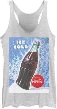 Licensed Character Juniors' Coca-Cola Ice Cold Classic Bottle Cracked Graphic Tank, Girl's, Size: XL, White