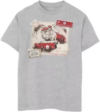 Harry Potter Boys 8-20 Harry Potter Hogwarts Express Post Card Graphic Tee, Boy's, Size: Medium, Med Grey