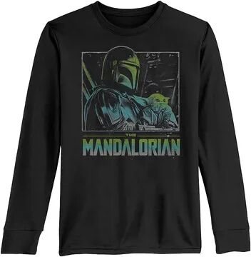 Licensed Character Boys 8-20 Star Wars The Mandalorian & The Child AKA Baby Yoda Color Pop Poster Tee, Boy's, Size: XL, Black