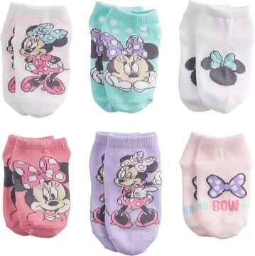 Licensed Character Disney's Minnie Mouse Toddler Girl 6-Pack Happy Helpers Low-Cut Socks, Toddler Girl's, Size: 2T-4T, Light Pink