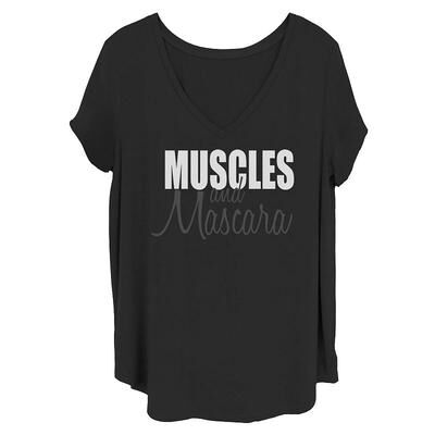 Unbranded Juniors' Muscles And Mascara White And Black Tee, Girl's, Size: 1XL