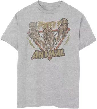 Licensed Character Boys 8-20 Star Wars Chewbacca Party Animal Portrait Tee, Boy's, Size: Small, Grey