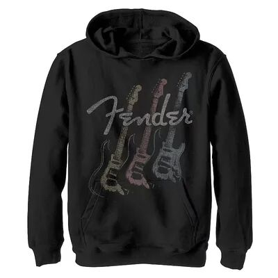 Licensed Character Boys 8-20 Fender Stacked Guitar Faded Logo Hoodie, Boy's, Size: XL, Black