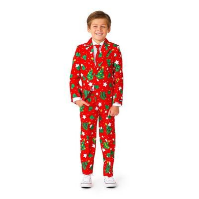 Suitmeister Boys 4-16 Suitmeister Christmas Tree Red Jacket, Pants & Tie Suit Set, Boy's, Size: 12-14