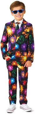 Suitmeister Boys 4-16 Suitmeister Fireworks Black New Year's Party Jacket, Pants & Tie Suit Set, Boy's, Size: 8-10