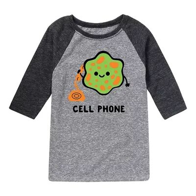 Licensed Character Boys 8-20 Cell Phone Graphic Raglan Tee, Boy's, Size: XL, Grey