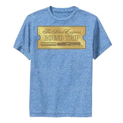 Licensed Character Boys 8-20 The Polar Express Round Trip Ticket Graphic Tee, Boy's, Size: Small, Med Blue