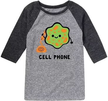 Licensed Character Boys 8-20 Cell Phone Graphic Raglan Tee, Boy's, Size: Small, Grey