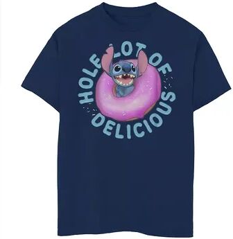 Licensed Character Disney Lilo & Stitch Boys 8-20 Hole Lot Of Delicious Donut Portrait Tee, Boy's, Size: Large, Blue