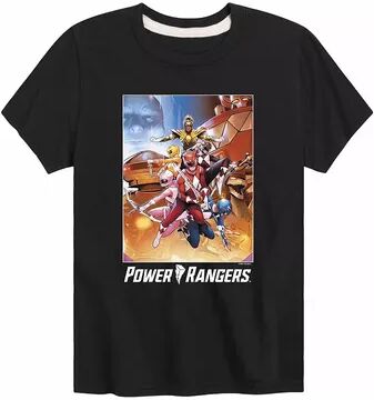 Licensed Character Boys 8-20 Power Rangers Retro Comic Book Graphic Tee, Boy's, Size: Large, Black