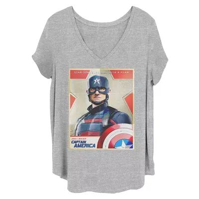 Licensed Character Juniors' Plus Size Marvel The Falcon And The Winter Soldier John F. Walker Tee, Girl's, Size: 3XL, Grey