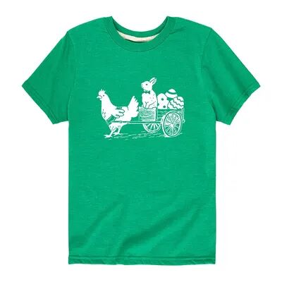 Licensed Character Boys 8-20 Bunny Driving Chicken Cart Graphic Tee, Boy's, Size: Medium, Med Green