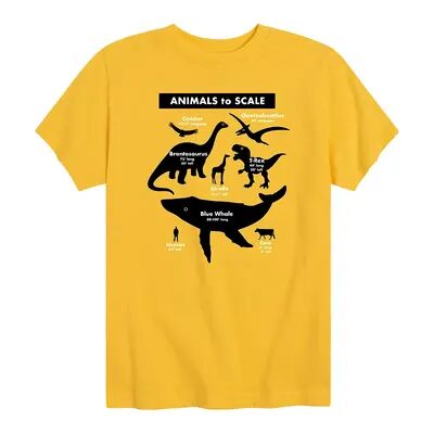 Licensed Character Boys 8-20 Animals To Scale Graphic Tee, Boy's, Size: Small, Yellow