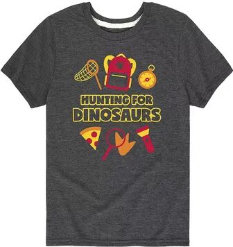 Licensed Character Boys 8-20 Hunting For Dinosaurs Graphic Tee, Boy's, Size: Large, Dark Grey