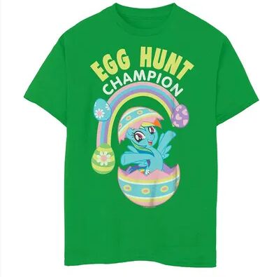 Licensed Character Boys 8-20 My Little Pony Rainbow Dash Easter Egg Hunt Champion Graphic Tee, Boy's, Size: Large, Med Green