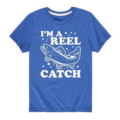 Licensed Character Boys 8-20 Im A Reel Catch Fishing Tee, Boy's, Size: XL, Med Blue
