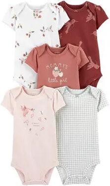 Carter's Baby Girl Carter's 5-Pack Short-Sleeve Original Bodysuits, Infant Girl's, Size: 12 Months, Assorted