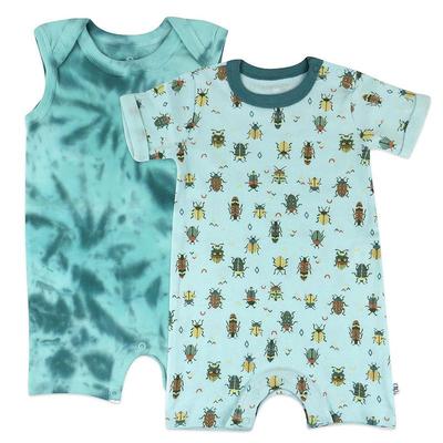 HONEST BABY CLOTHING Baby HONEST BABY CLOTHING 2-pack Organic Rompers, Infant Girl's, Size: Newborn, Blue