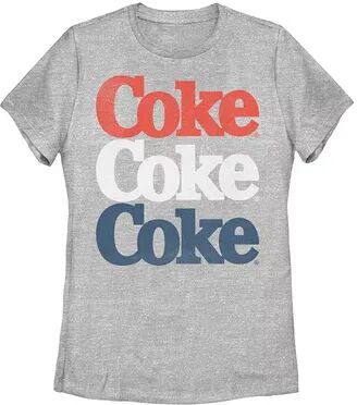 Licensed Character Juniors' Coca-Cola Triple Coke Stacked Tee, Girl's, Size: Large, Med Grey