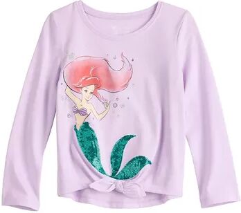 Disney Toddler Girl Disney The Little Mermaid Tie Front Long Sleeve Sequins Graphic Tee by Jumping Beans , Toddler Girl's, Size: 12 Months, Lt Purple