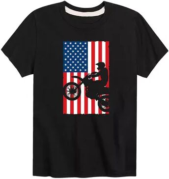 Licensed Character Boys 8-20 Motocross Americana Graphic Tee, Boy's, Size: Large, Black