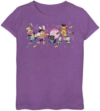 Licensed Character Girls 7-16 Paul Frank Skate Party Julius Bunny Girl Mika Cat Worry Bear Graphic Tee, Girl's, Size: Medium, Purple