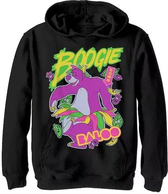 Disney s Jungle Book Boys 8-20 Boogie Baloo Sticker Figure Hoodie, Boy's, Size: Large, Black