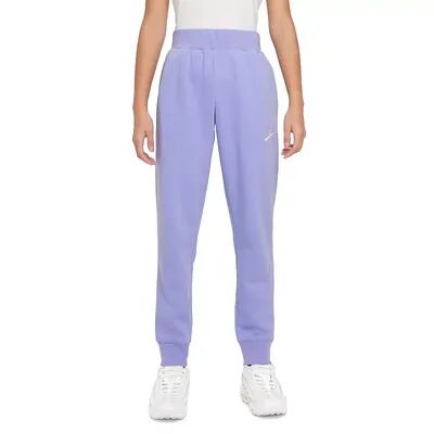 Nike Girls 7-16 Nike Fleece Pants, Girl's, Size: Large, Purple